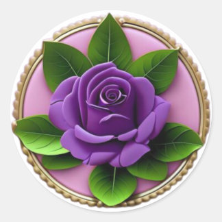 Große schöne violette Rosen Rose #5 Runder Aufkleber