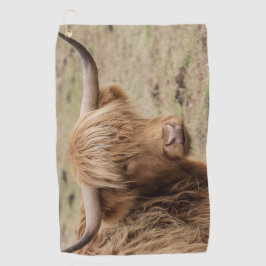 Große schottische Hochlandkuh Golfhandtuch