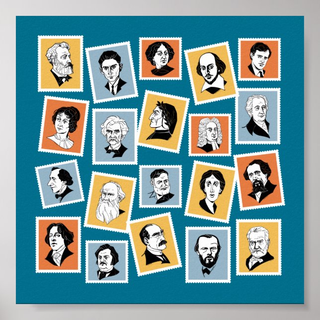 Große Schriftsteller, Dichter und Dramatiker auf B Poster (Vorne)