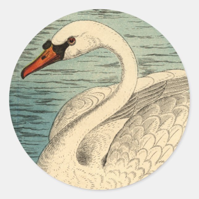 Große Schwanenkleber Runder Aufkleber (Vorderseite)