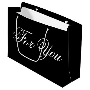 Große schwarze Designer Papiergeschenktasche Geschenktüte