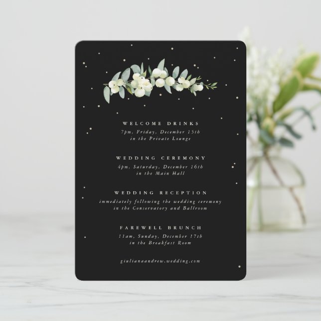 Große Schwarze Snowberry+Eukalyptus Hochzeitreise (Stehend Vorderseite)