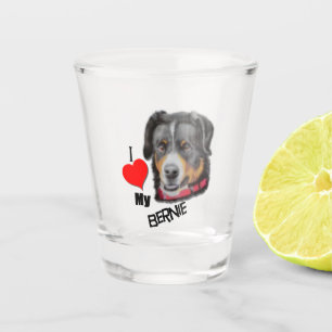 Grosse Schwarze Tan Realistikum Bernese Hund Liebe Schnapsglas