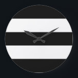 Große schwarze und weiße Streifen Wanduhr<br><div class="desc">Sie können den weißen Teil dieses Designs anpassen,  indem Sie die Hintergrundfarbe ändern.</div>