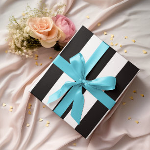 Große schwarze und weiße vertikale Streifen Geschenkpapier