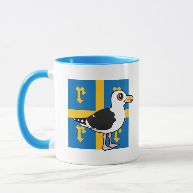 Große schwarzgedeckte Gull aus Rauma Finnland Tasse (Links)