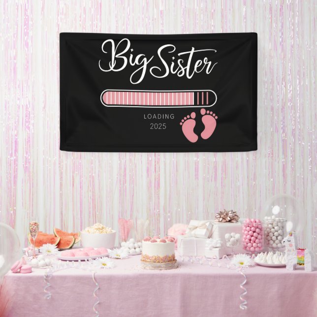 Große Schwester 2025 Ankündigung zur Schwangerscha Banner (Party)