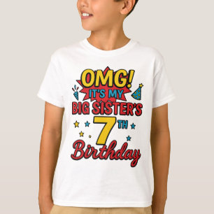 Große Schwester 7. Geburtstag Süßer Regenbogen Spa T-Shirt