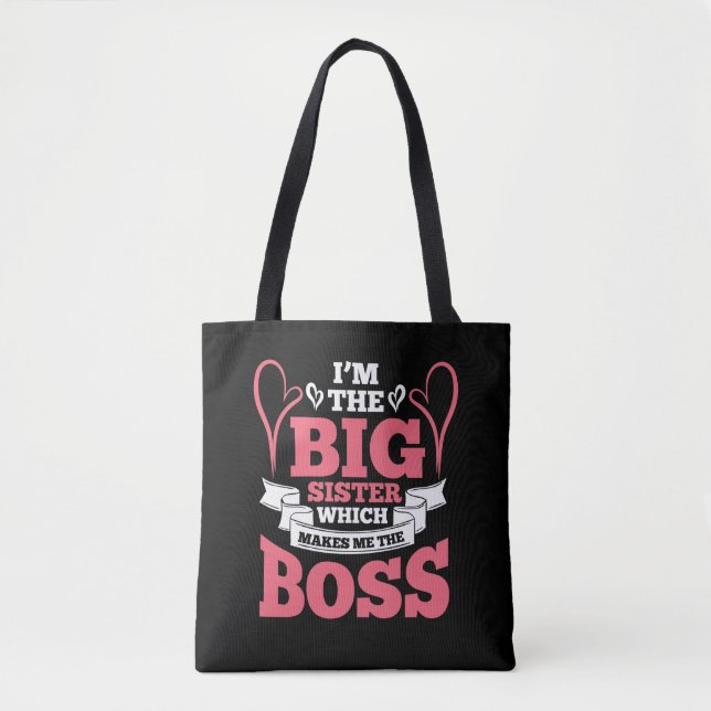Große Schwester-Chef-Geschenk-Familien-Liebe Tasche (Vorderseite)