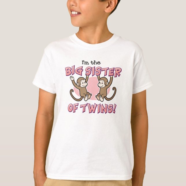 Große Schwester der Zwillinge - Affe-T - Shirts (Vorderseite)
