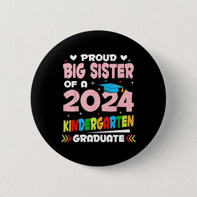 Große Schwester des Kindergartens 2024 Graduierung Button (Vorderseite)