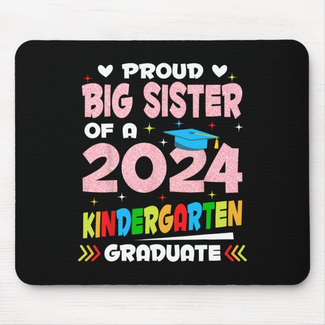 Große Schwester des Kindergartens 2024 Graduierung Mousepad (Vorne)