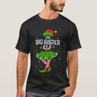 Große Schwester-Elf-Weihnachtsfamilie Mädchen Frau T-Shirt