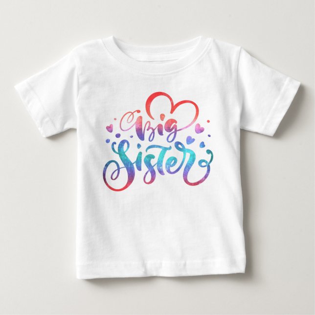 Große Schwester, Geschwister bunt Baby T-shirt (Vorderseite)
