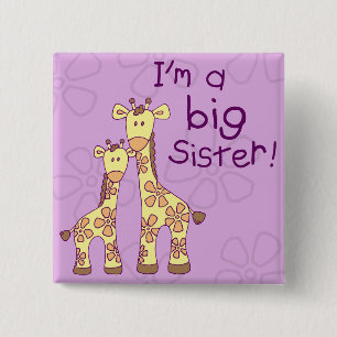 Große Schwester-Giraffe Button