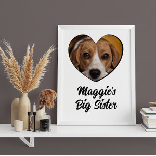 Große Schwester Hund personalisiertes Foto Poster