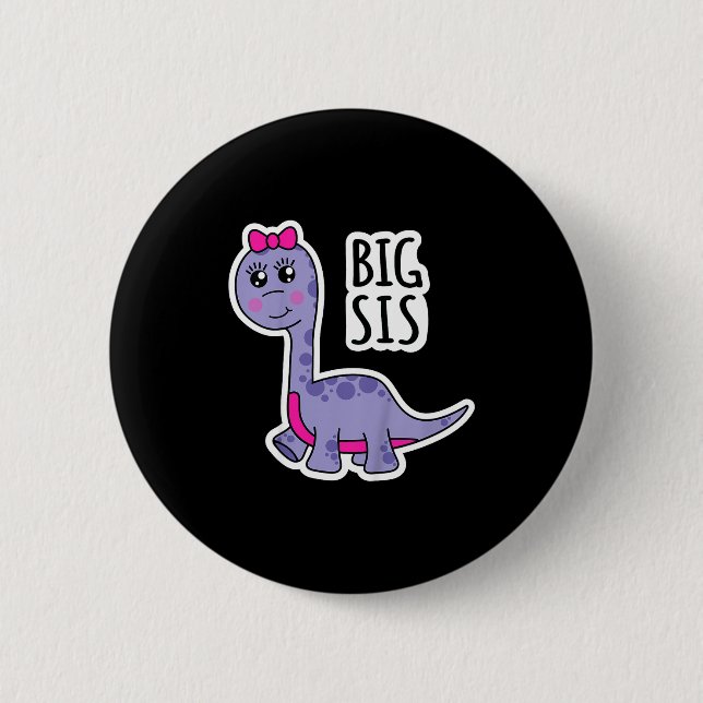 Große Schwester Kids Dinosaurier Schwester Super S Button (Vorderseite)