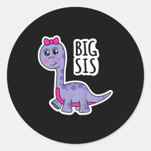 Große Schwester Kinder Dinosaurier Schwester Super Runder Aufkleber