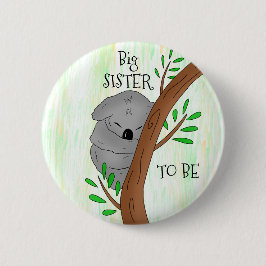 Große Schwester | Koala Babydusche Button