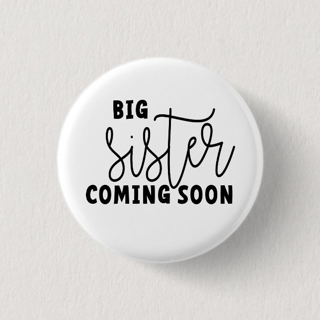 Große Schwester kommt bald. Wordt binnenkort grote Button (Vorderseite)