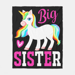 Große Schwester Magisches Einhorn mit Regenbogenmä Fleecedecke
