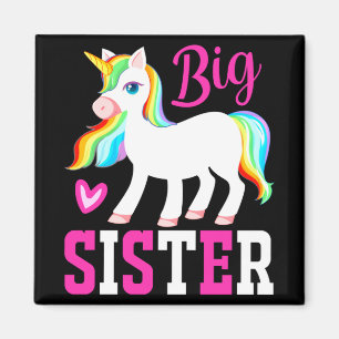 Große Schwester Magisches Einhorn mit Regenbogenmä Magnet