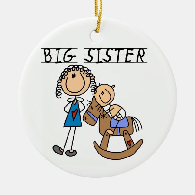Große Schwester mit Baby-Bruder-Geschenken Keramikornament (Vorne)