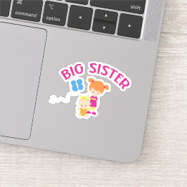 Große Schwester mit Babyschwester, kundenspezifisc Aufkleber