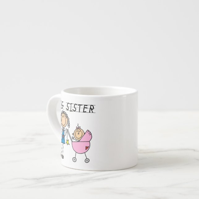 Große Schwester mit kleine Schwester-Geschenken Espressotasse (Vorderseite Links)