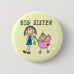 Große Schwester mit kleine Schwester-T - Shirts Button