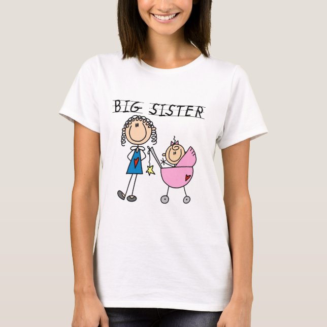Große Schwester mit kleinen, finsteren T - Shirt u (Vorderseite)
