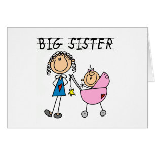 Große Schwester mit kleinen, finsteren T - Shirt u