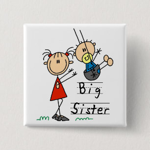Große Schwester mit Little Brother Tshirts und Ges Button