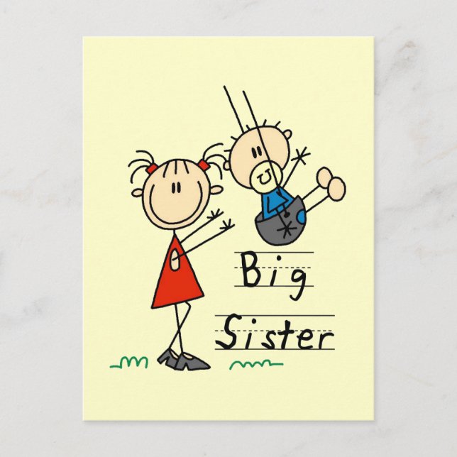 Große Schwester mit Little Brother Tshirts und Ges Postkarte (Vorderseite)