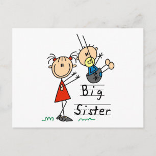 Große Schwester mit Little Brother Tshirts und Ges Postkarte