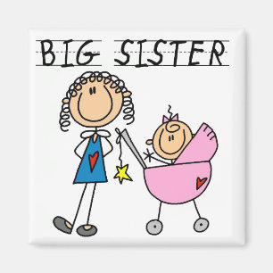 Große Schwester mit Little Sis T-Shirts Magnet