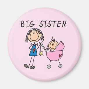 Große Schwester mit Little Sis T-Shirts Magnet