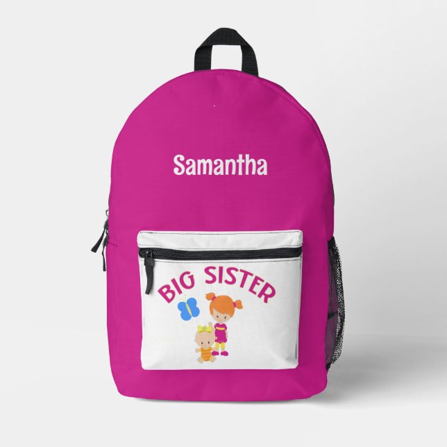 Große Schwester mit Personalisiertem Namen für Bab Bedruckter Rucksack (Vorderseite)