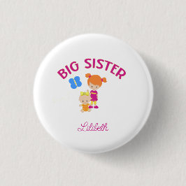 Große Schwester mit Personalisierter BabySchwester Button