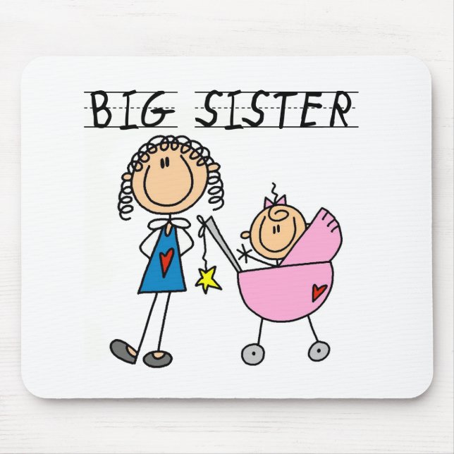 Große Schwester mit wenigen SIS-T-Shirts Mousepad (Vorne)