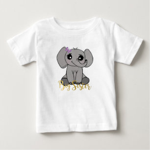 Große Schwester, neue Elefanten-Imitate mit Goldsc Baby T-shirt