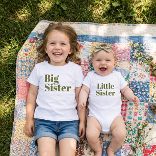 Große Schwester   Olive Matching Geschwister Famil Baby T-shirt
