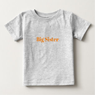Große Schwester orange benutzerdefinierter Name Baby T-shirt