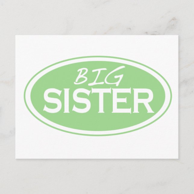 Große Schwester (oval) Postkarte (Vorderseite)