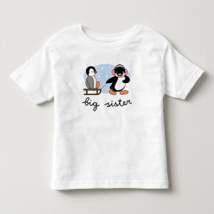 Große Schwester-Pinguin Kleinkind T-shirt