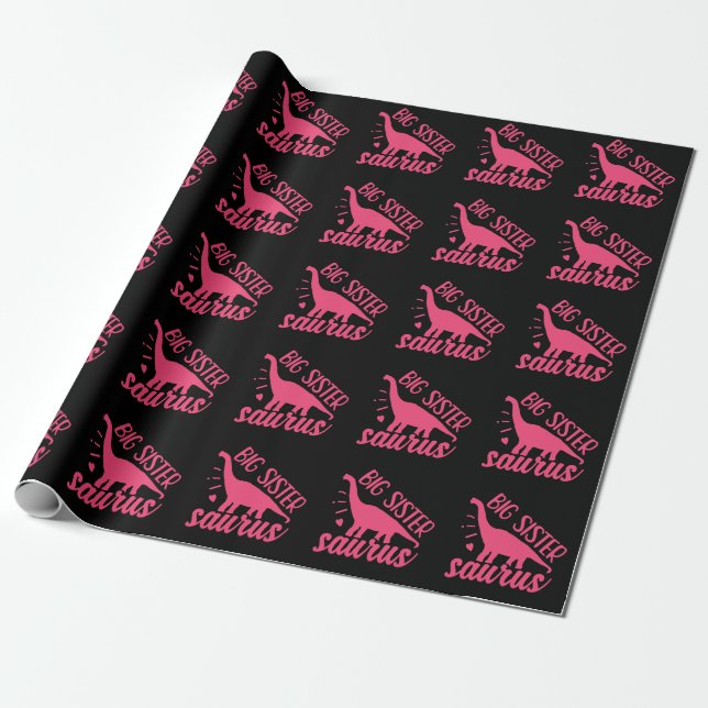 Große Schwester Saurus in Rosa Geschenkpapier (Ungerollt)