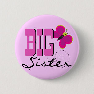 Große Schwester-Schmetterlings-T-Shirts und Button