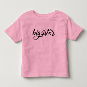 Große Schwester-Schwarzes gebürstete Beschriftun Kleinkind T-shirt