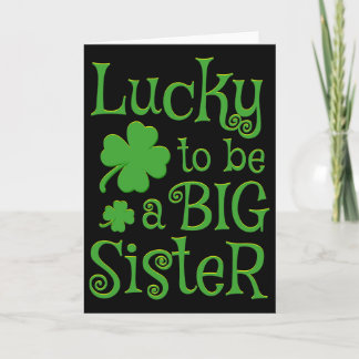 Große Schwester St. Patricks Day Schwangerschaftsa Karte
