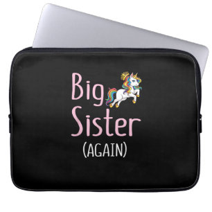 Große Schwester wieder Einhorn Mädchen Kinder Groß Laptopschutzhülle